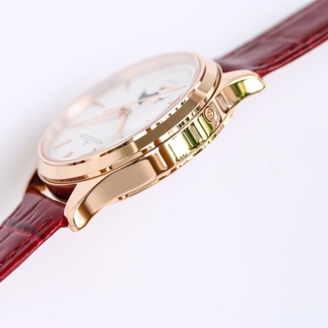 top-tier replicaGF FactoryJaeger-LeCoultre ultra-thin master series moon phase36mm stainless steelcase watch side view