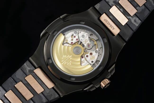 The aesthetic presentation of Patek Philippe Nautilus5711 carbon fiber is reshaped by DiW to create a watch movement diagram