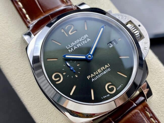 Dachang high-quality Panerai white steel green dialPAM1116 watch front view