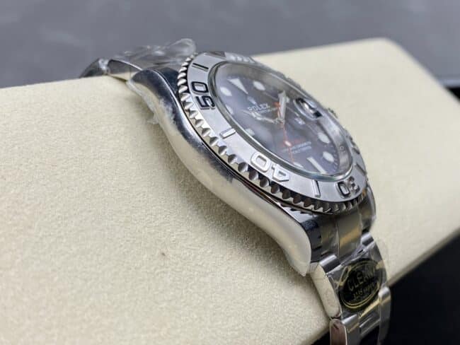 top-tier replicaC factory Rolex blue dial yacht series 3235movement904 stainless steel watch side view