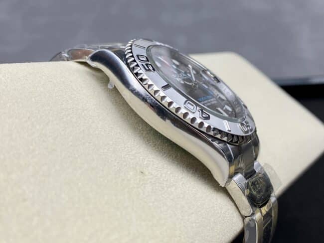 Top- C Factory Rolex Yacht-Master series black dial 3235 movement 904 stainless steel watch side view