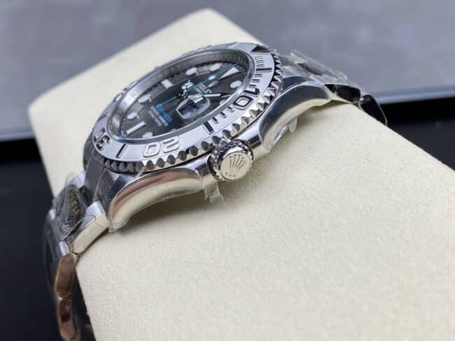 Top- C Factory Rolex Yacht-Master series black dial 3235 movement 904 stainless steel watch side view