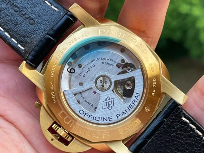 Dachang high-quality replicaVSpaneraiPAM1115 yellow gold black dial men's watch movement picture