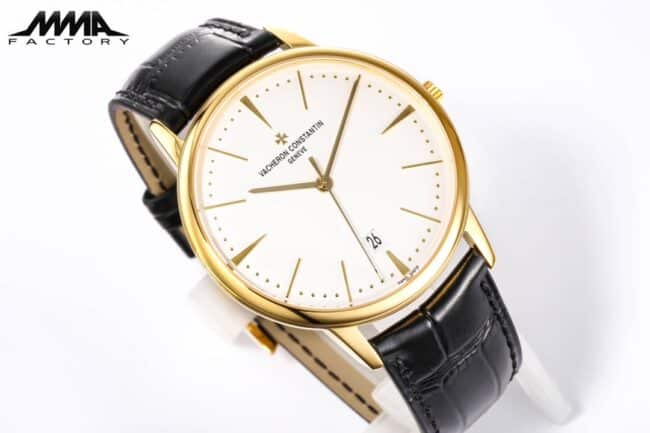 top-tier replicaMMA factory Vacheron Constantin18krose gold heritage series 85180 men's watch front view