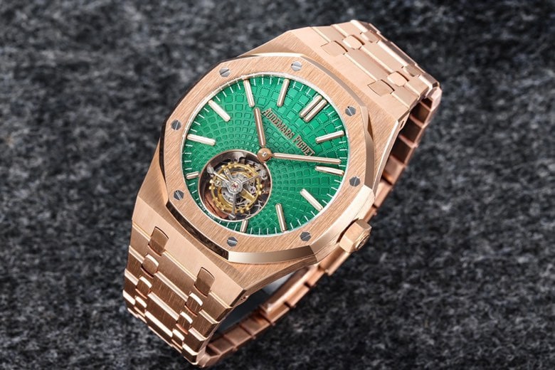 Top R8 factory latest release new 2022 Audemars Piguet Royal Oak self-winding tourbillon watch front view