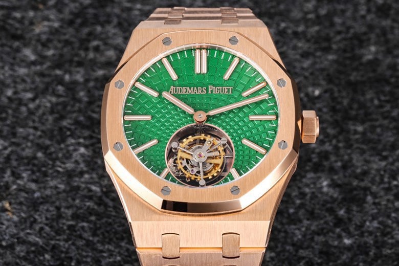 Top R8 factory latest release new 2022 Audemars Piguet Royal Oak self-winding tourbillon watch front view