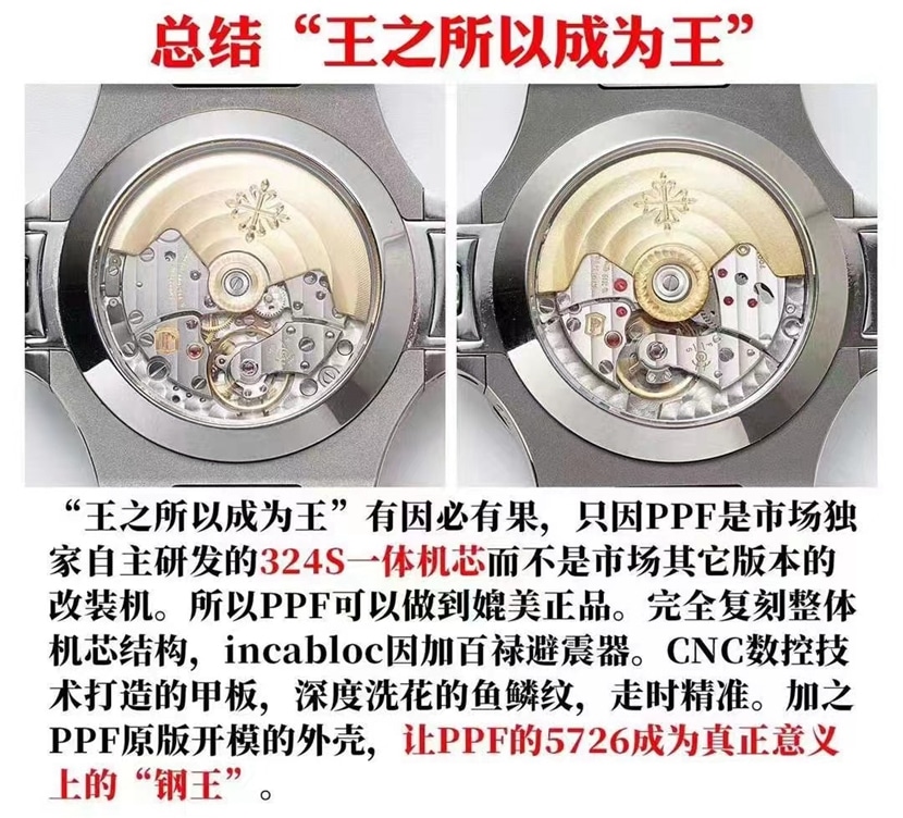 PPF Factory Patek Philippe Nautilus Ref. 5726/1A Moonphase Top Annual Calendar Watch Real vs Fake Review