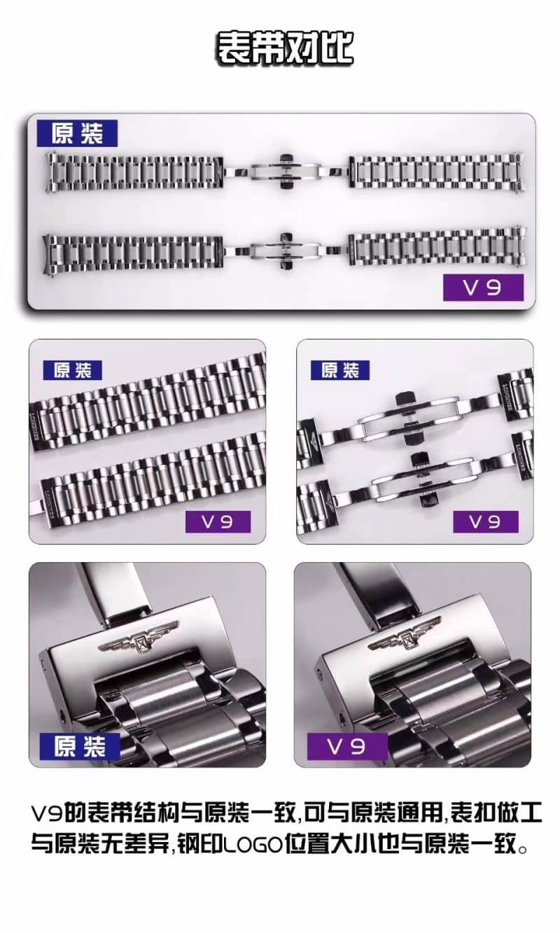 V9Longines famous craftsman series L2.793.4.71.6replica watch genuine and fake comparison bracelet chart