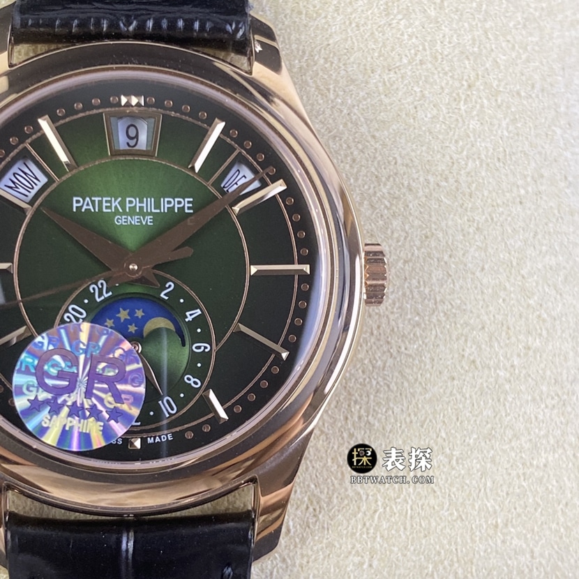 GR factory Patek Philippe complication timepiece 5205R-0111:1super watch men's olive green dialleather strap picture and price front live photo