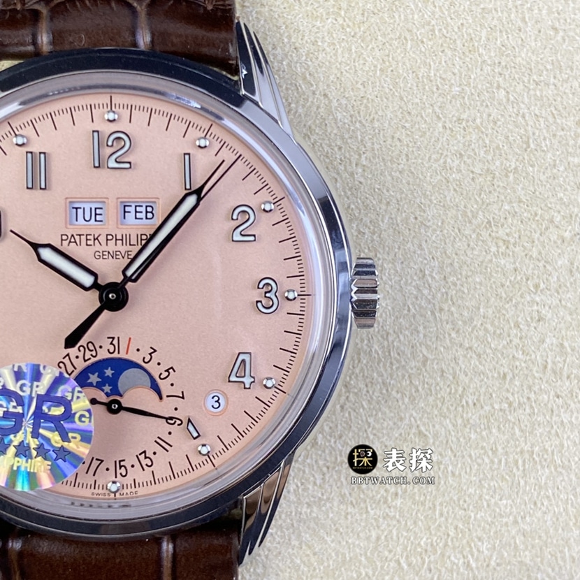 GR factory Patek Philippe super complex timepiece 5320G-011super watch men's rose gold disc leather strap model pictures and prices front live photo
