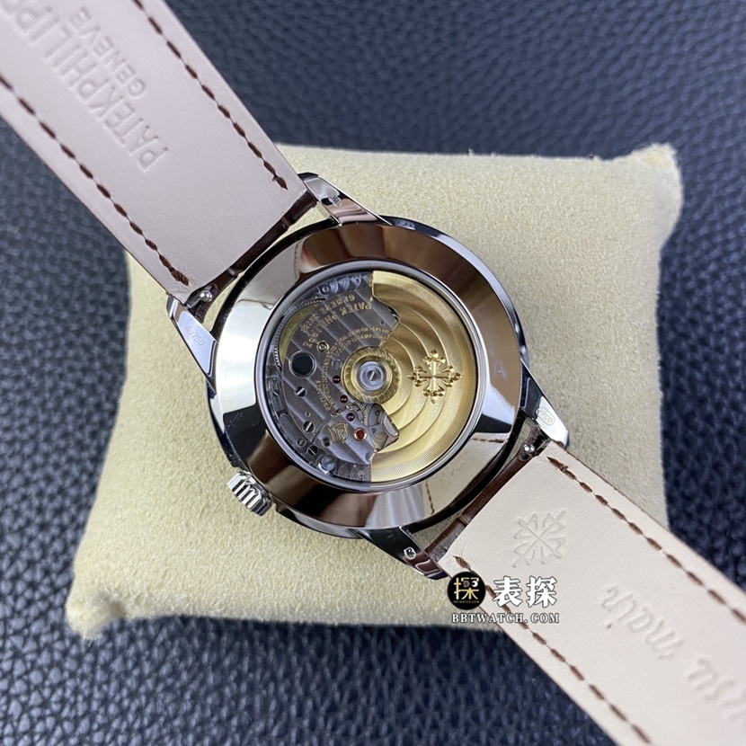 GR factory Patek Philippe super complex timepiece 5320G-011super watch men's rose gold dial leather strap model pictures and prices caseback live photo