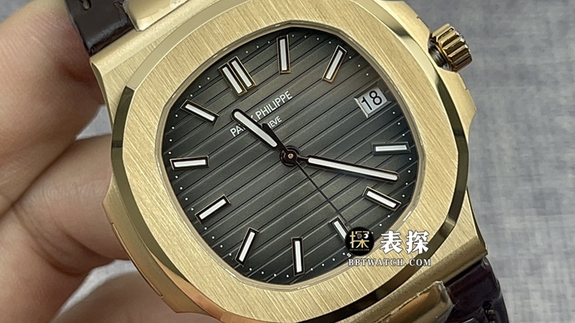 3K FactoryPatek Philippe sporty and elegant Nautilus57111:1super watch men's dark gray plate leather strap model pictures and prices front live photo