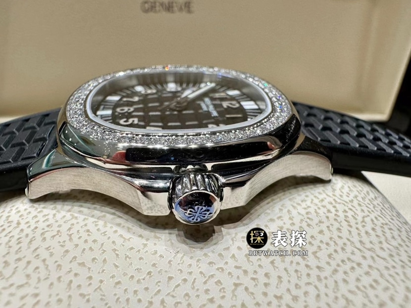 MMA factory Patek Philippe5067A1:1super watch ladies black dial rubber model pictures and prices side live photo
