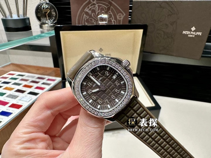 MMA factory Patek Philippe5067A1:1super watch ladies chocolate disc rubber model picture and price front live photo