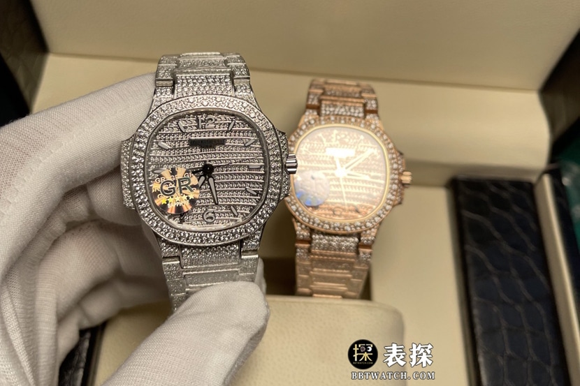 GR factory Patek Philippe71181:1top-tier watch ladies pavé diamond plate steel bracelet model pictures and prices front live photo