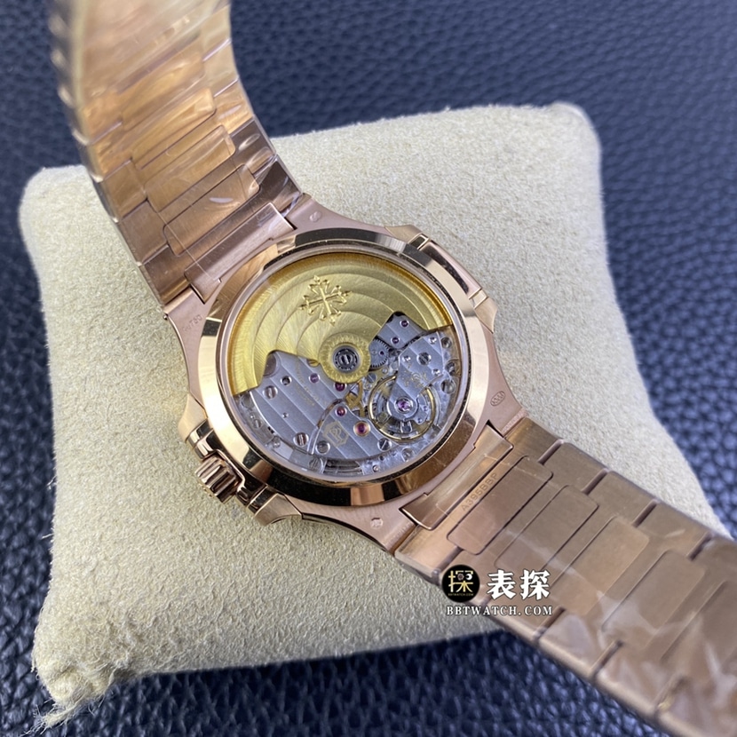 3KPatek Philippe sports elegant series 7118top-tier 1:1high-quality watch ladies gold brown plate steel bracelet model pictures and prices caseback live photo