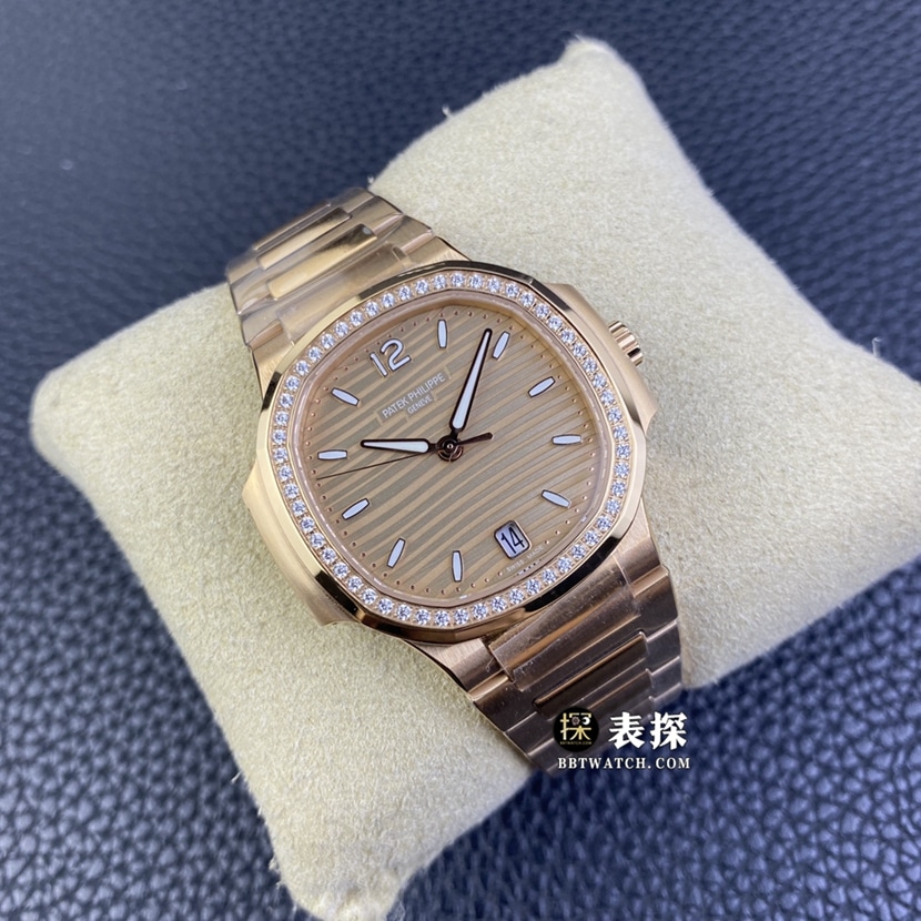 3KPatek Philippe sports elegant series 7118top-tier 1:1high-quality watch ladies gold brown steel bracelet model pictures and prices front live photo