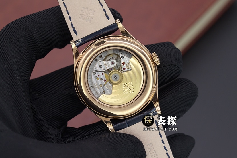 GR factory complex function chronographPatek Philippe1:1replica watch blue dialleather strap model 5396R-015caseback live photo