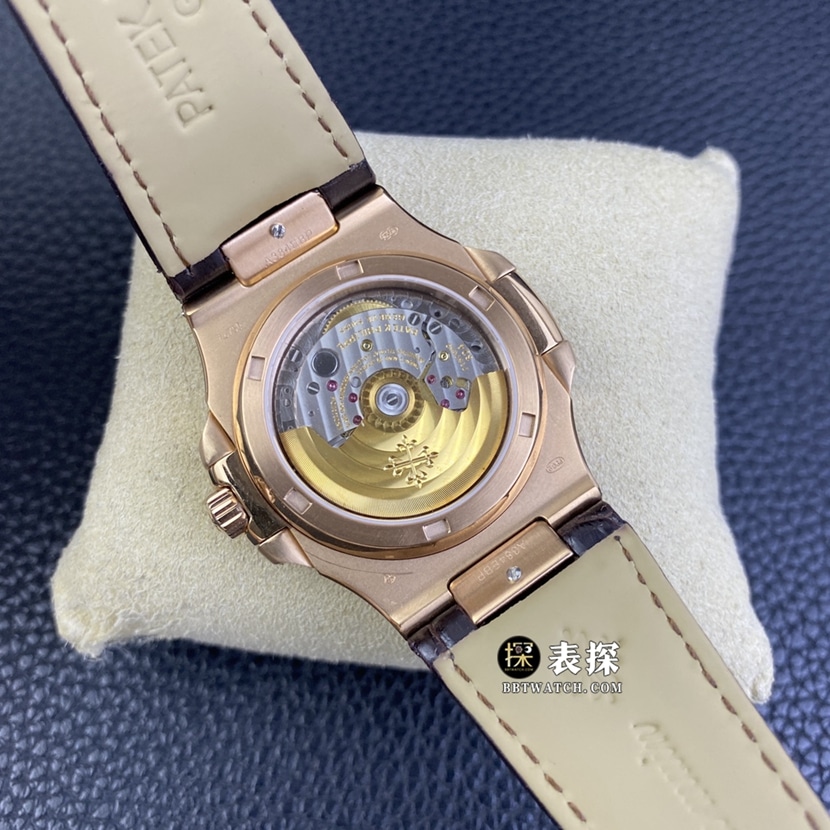 GS factory Patek Philippe sporty and elegant watch men's diamond plate leather strap model picture and price caseback live photo