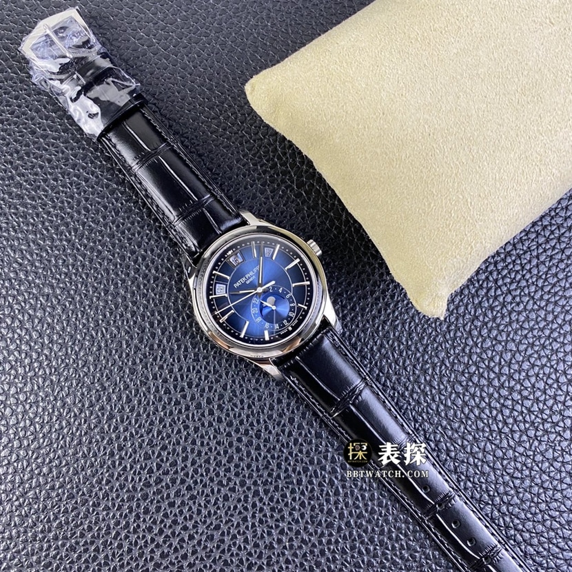 GR factory Patek Philippe complex function timepiece 5205G-013top-tier high-quality watch men's blue dialleather strap model pictures and prices front live photo