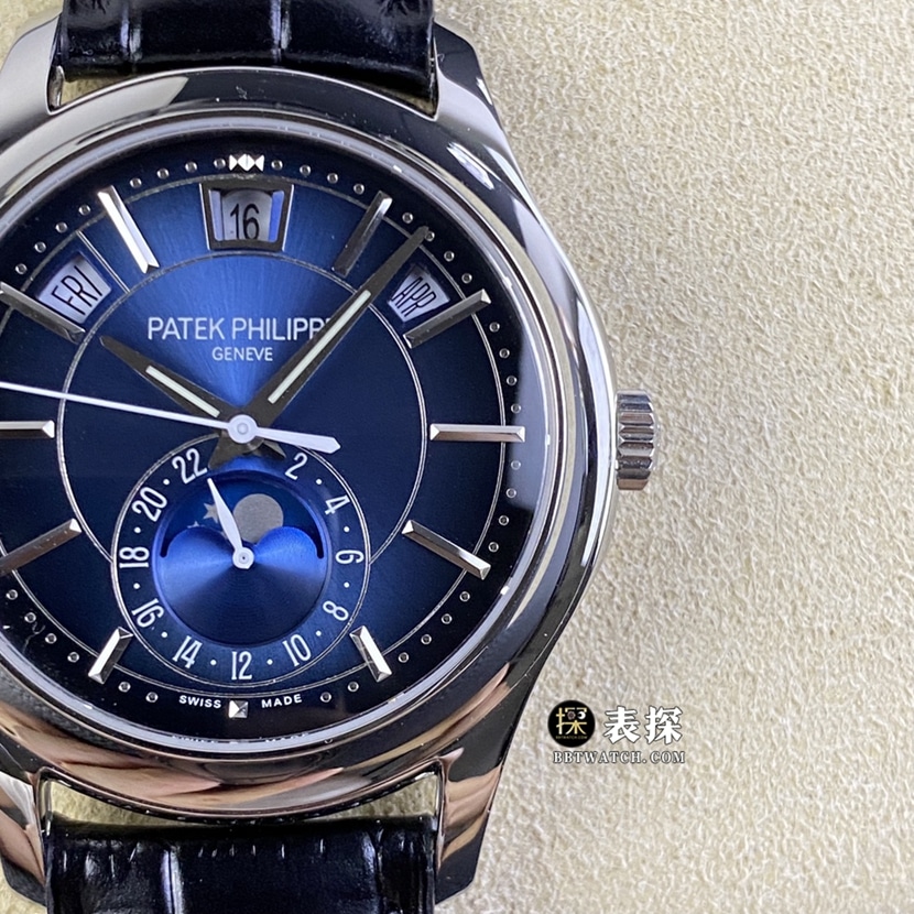 GR factory Patek Philippe complex function timepiece 5205G-013top-tier high-quality watch men's blue dialleather strap model pictures and prices front live photo