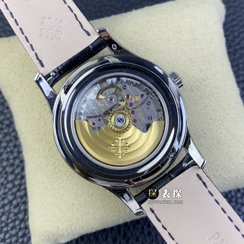 GR factory Patek Philippe complex function timepiece 5205G-013top-tier 1:1high-quality watch men's blue dialleather strap model pictures and prices caseback live photo