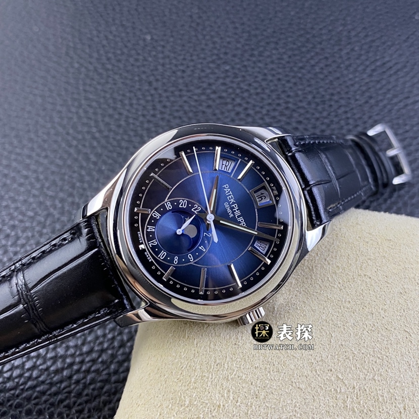GR factory Patek Philippe complex function timepiece 5205G-013top-tier high-quality watch men's blue dialleather strap model pictures and prices front live photo