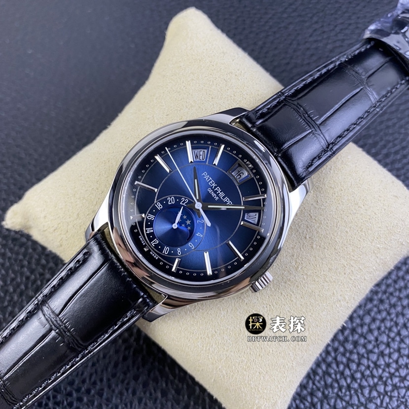 GR factory Patek Philippe complex function timepiece 5205G-013top-tier high-quality watch men's blue dialleather strap model pictures and prices front live photo