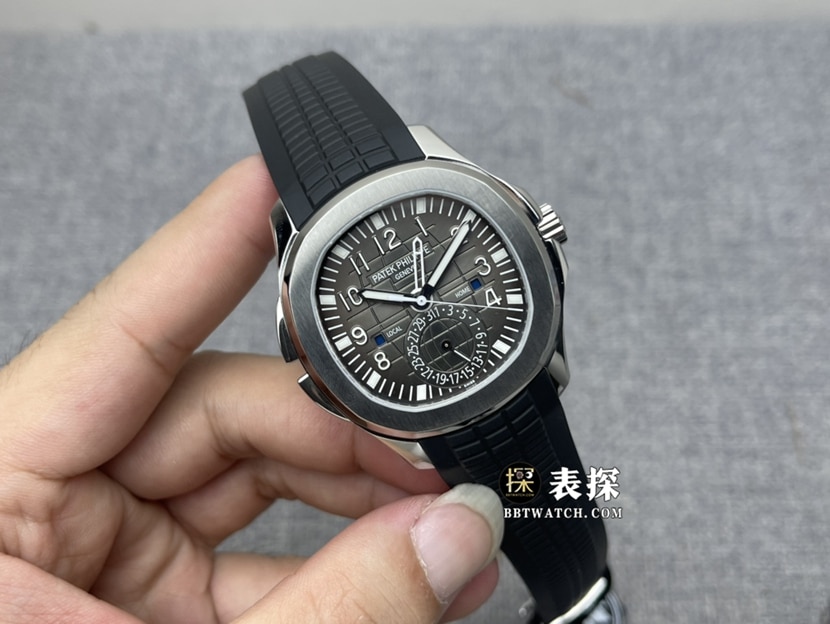 ZF FactoryPatek Philippe5164A-001top-tier 1:1super watch men's black dial dual time zone rubber model picture and price front live photo