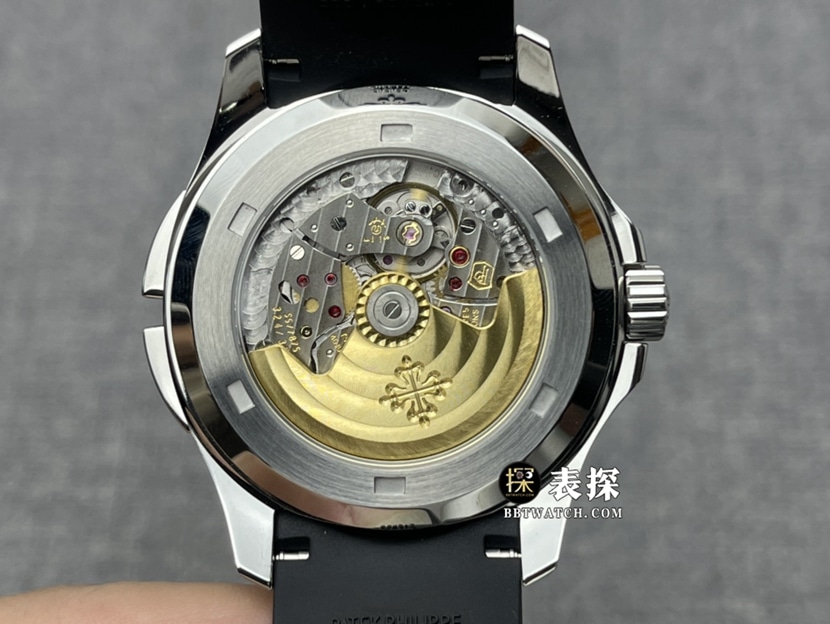 ZF FactoryPatek Philippe5164A-001top-tier 1:1super watch men's black dial dual time zone rubber model picture and price caseback live photo