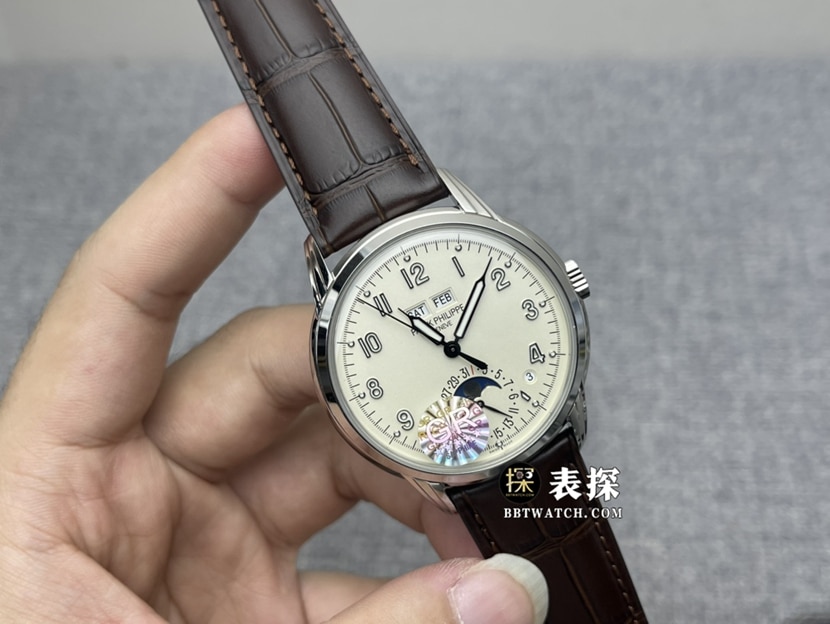GR factory Patek Philippe super complication timepiece 5320G-0011:1super watch men's cream plate leather strap model pictures and prices front live photo