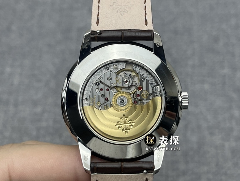 GR factory Patek Philippe super complex timepiece 5320G-0011:1super watch men's cream disc leather strap model pictures and prices caseback live photo
