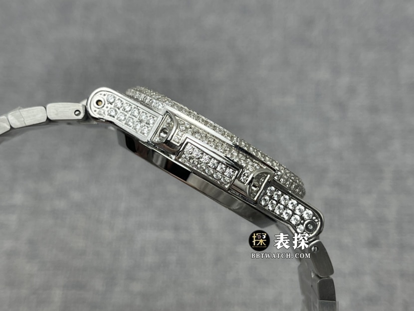 Patek Philippe watch men's Nautilus full diamond steel bracelet model pictures and prices side live photo