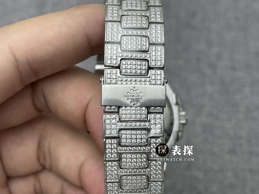 Patek Philippe watch men's Nautilus full diamond steel bracelet model pictures and prices braceletlive photos