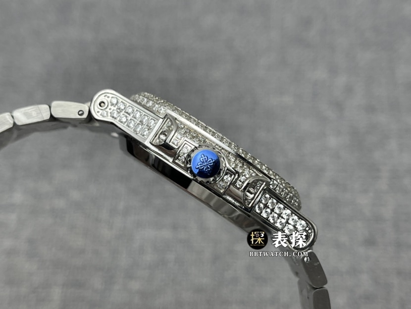Patek Philippe watch men's Nautilus full diamond steel bracelet model pictures and prices side live photo