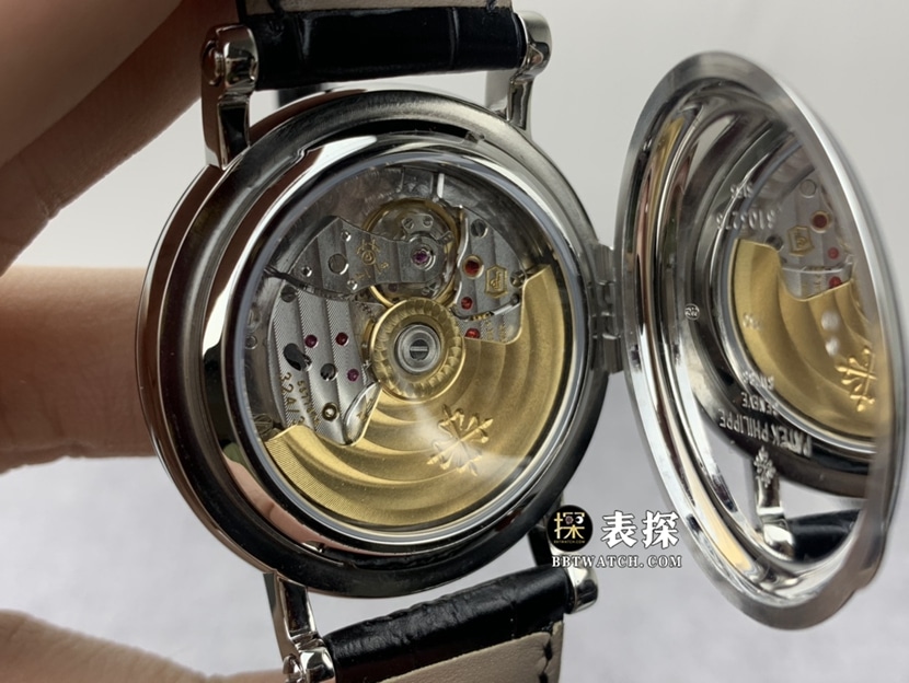 ZF FactoryPatek Philippe classical watch top-tier 1:1high-quality watch men's silver white dialleather strap model pictures and prices caseback live photo