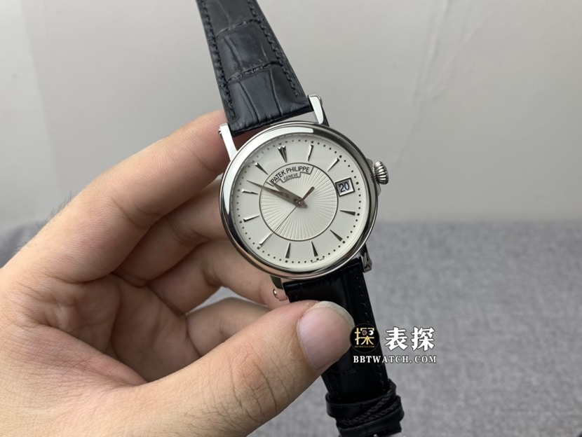 ZF FactoryPatek Philippe classical watch top-tier 1:1high-quality watch men's silver white dialleather strap model pictures and prices front live photo