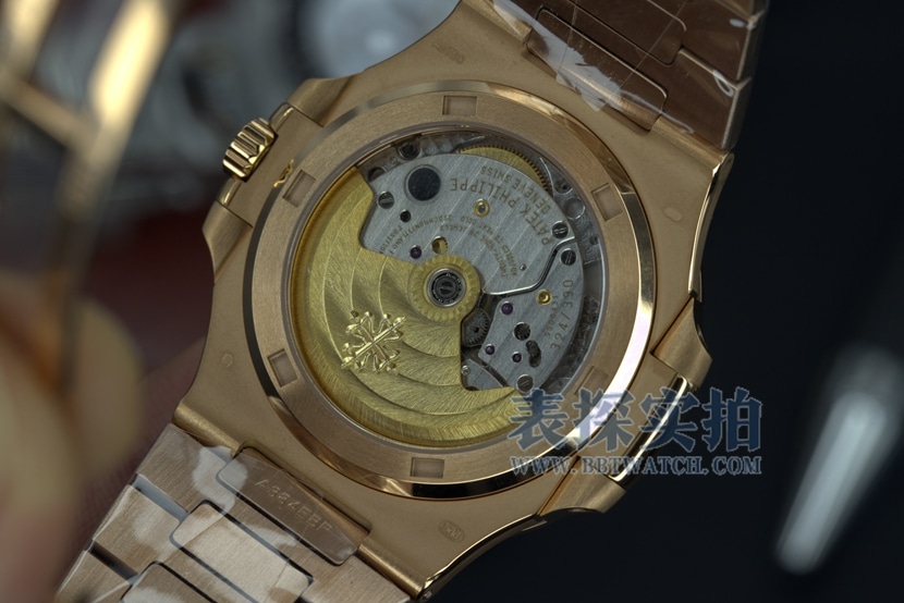 3K FactoryPatek PhilippeNautilustop-tier watch men's rose gold coffee noodle steel bracelet model price and pictures caseback live photo