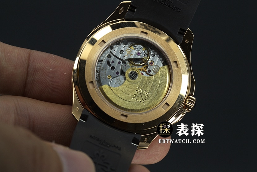 WY factory Patek Philippe1:1super watch black dial white needle rubber model picture and price caseback live photo