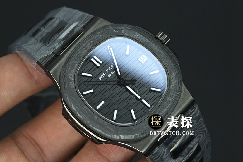 DiWPatek Philippe sporty and elegant watch black dial white needle steel bracelet model pictures and prices front live photo