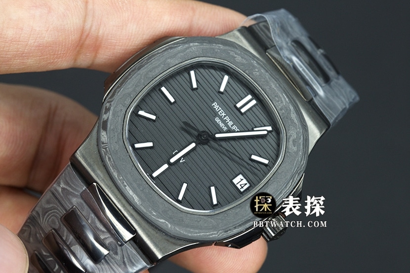 DiWPatek Philippe sporty and elegant watch black dial white needle steel bracelet model pictures and prices front live photo