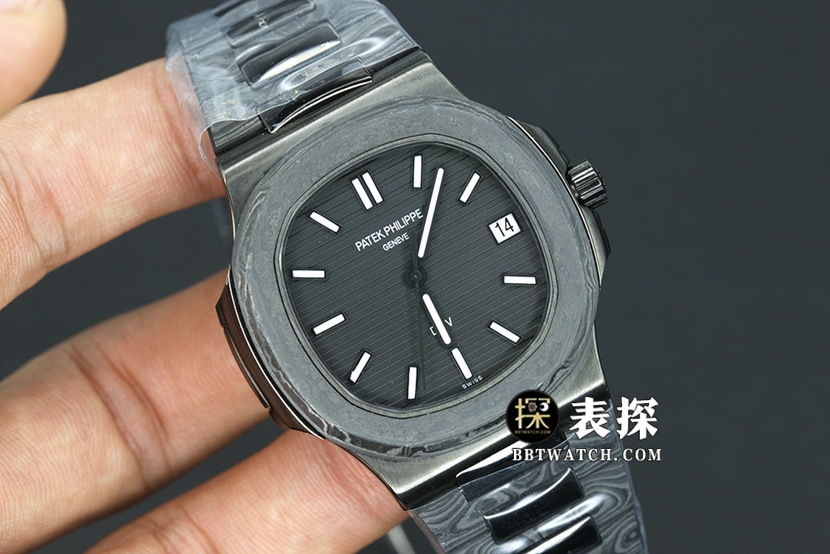 DiWPatek Philippe sporty and elegant watch black dial white needle steel bracelet model pictures and prices front live photo
