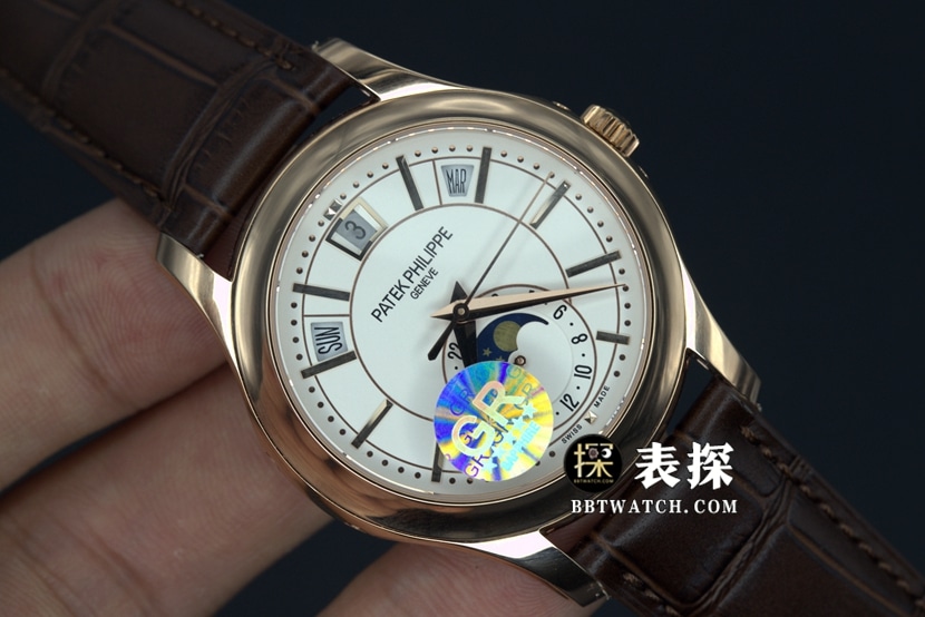 GR factory Patek Philippe complex function timepiece watch men's white dialleather strap model pictures and prices front live photo