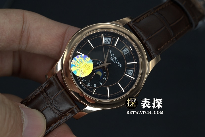 GR factory Patek Philippe complex function timepiece watch men's black dialleather strap model pictures and prices front live photo