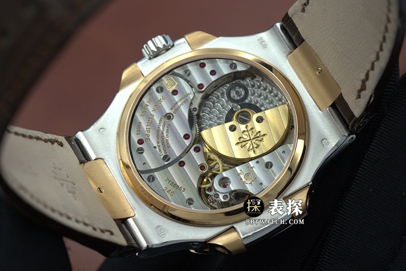 GR factory sporty and elegant Patek Philippe1:1replica watch lume steel king leather strap model 5712GR-001side live photo