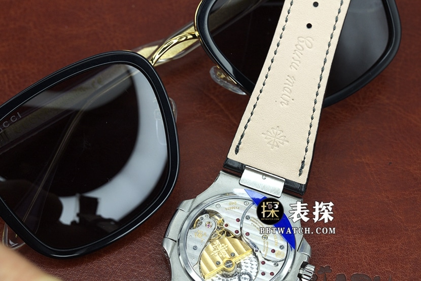 GR factory Patek Philippe sporty elegant 5712top-tier 1:1high-quality watch men's black dialleather strap model pictures and prices caseback live photo