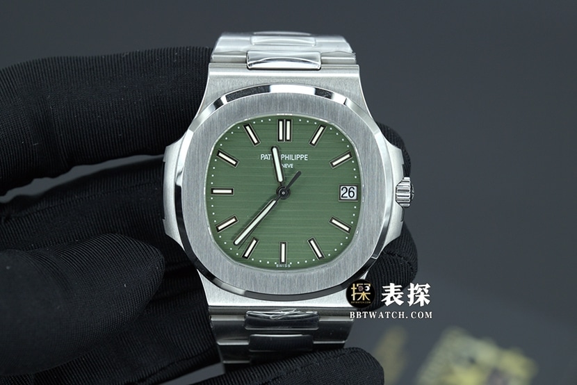 PPF FactoryPatek Philippe sporty and elegant top-tier watch men's olive green Nautilussteel bracelet picture and price front live photo
