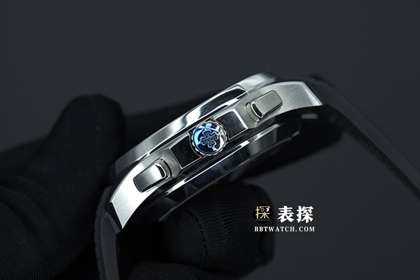 YL Factory Patek Philippe Super A Watch Men's Black Dial Rubber Strap Detailed Side View Pictures and Price