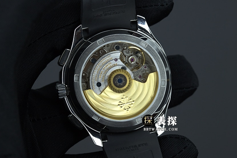 YL Factory Patek Philippe Super A Watch Men's Black Dial Rubber Strap Real Photo Price Back View