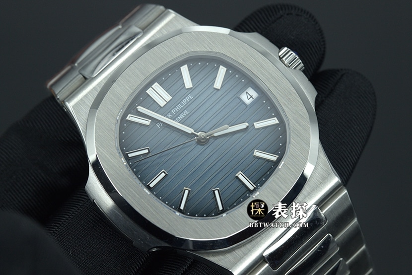 3KPatek Philippe sporty and elegant watch men's blue sunburst dial steel bracelet model pictures and prices front live photo